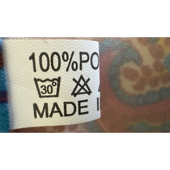 2/$30 Rich Design of Paisley Pattern Orange & Blue Silk Printed Fashion Scarf - Picture 8 of 9